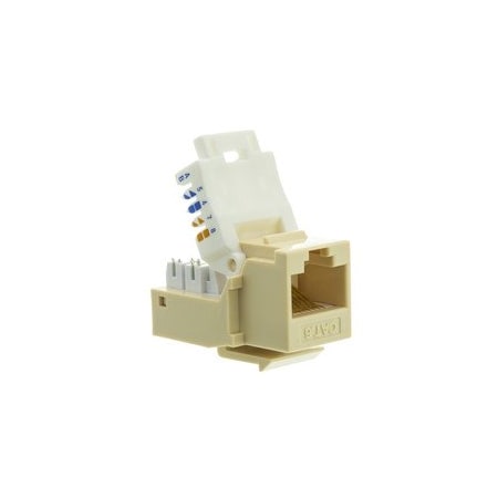 Cable Wholesale Cat6 Keystone Jack, Beige/Ivory, Toolless, RJ45 Female 327-120IV